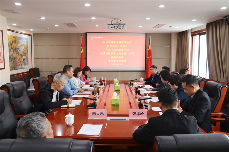 集團(tuán)公司召開(kāi)與巨野縣委、縣政府，盈澤國(guó)際貿(mào)易（山東?。┕?，印尼一站式服務(wù)中心，山東魯裕冷鏈物流公司合作洽談座談會(huì)